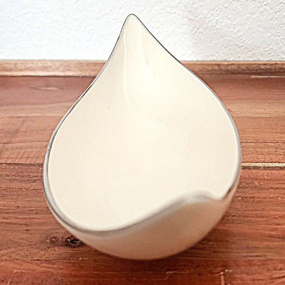 Lenox Olympia Nut Dish cream silver trim 1960s vintage danish modern style - Picture 7 of 9